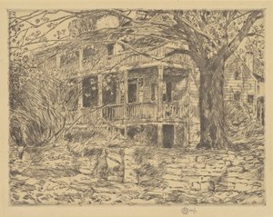 古い家、コス コブ、1915 年。 作： Frederick Childe Hassam