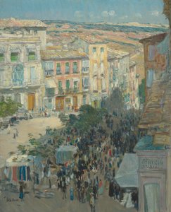南フランスの都市の眺め、1910 年。 作： Frederick Childe Hassam