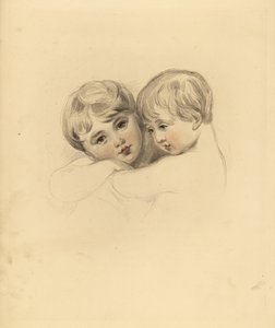 抱擁するカルマディ家の子供たちの肖像。P.G. Patmore