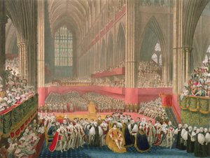 ウェストミンスター寺院1824年のジョージ4世の戴冠式 作： Frederick Christian Lewis