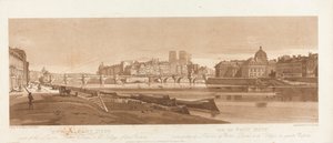 Näkymä Port Neufiin, joka on osa Louvrea, Notre Dame ja College of Four Nations, 1803; Kilpi 7 Pariisin Viewsista, Emanuel Volume -jäljitys levystä B1981.25.2616 作： Frederick Christian Lewis the Elder