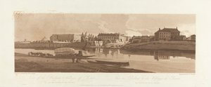 1803年、シエネ川のほとりにあるショイジの宮殿と村の眺め。 パリの景色からのプレート 14、プレート B1981.25.2623 のエマニュエル ボリューム トレース 作： Frederick Christian Lewis the Elder