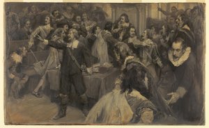 国会議事堂の様子、1629 年 3 月 2 日 作： Frederick Coffay Yohn