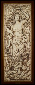 火、シリーズ「4つの要素」c.1888-89から（紙に鉛筆でペンとインクを流したもの） 作： Frederick G. Smith