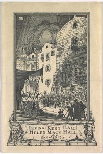 ブックプレート: Irving Kent Hall and Mary Kent Hall, Ex Libris 刻印あり 作： Frederick Garrison Hall
