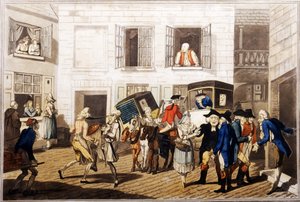 インヤードアットカレー、パブ。ウィリアム・ホランド著、ロンドン、1790年（手描きのアクアチント） 作： Frederick George Byron