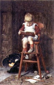 イン・ザ・ハイ・チェア（水彩画） 作： Frederick George Cotman