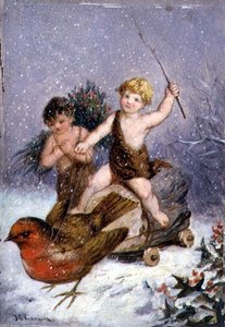 The Four Seasons:冬（油彩・ボード） 作： Frederick Gerald Kinnaird