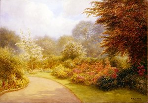 Azaleas Rectory Gardens, Brockhurst Hill （水彩・紙） 作： Frederick Henry Evans