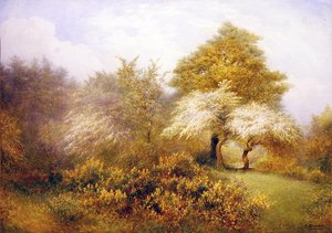 バックハースト・ヒル近くのスプリング・エッピング（水彩・紙） 作： Frederick Henry Evans