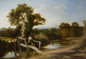 秋のウスターシャーの風景、1843 年。 作： Frederick Henry Henshaw