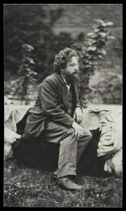 ウィリアム・モリス（1834-96）のポートレート写真by Frederick Hollyer（1837-1933）（セピア写真）