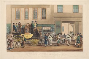 コーチング: The Blenheim, Leaving the Star Hotel, Oxford 作： Frederick James Havell