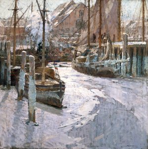 アイス バウンド ベッセルズ (キャンバスに油彩) 作： Frederick John Mulhaupt