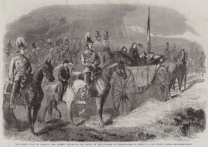 女王のアイルランド訪問、女王陛下、キルデアのカラの軍隊を再検討 作： Frederick John Skill