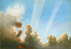 雷雨が黒い国を通過、日没（紙と鉛筆） 作： Frederick Joseph Butler Lines