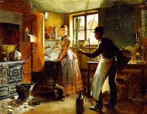階段の下、1885 作： Frederick Juengling