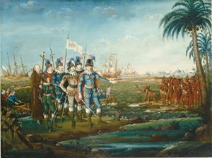 クリストファー コロンブスの初上陸、1800 年 1805 年。 作： Frederick Kemmelmeyer