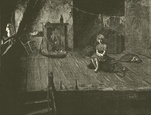 屋根裏部屋の貧しい子供たち 作： Frederick L. Bernard