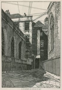 クリフォードズイン、ロンドン、ホールの左側 作： Frederick Landseer Maur Griggs