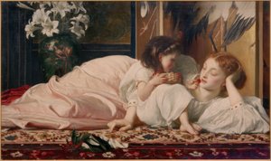 母と子（さくらんぼ 作： Frederick Lord Leighton