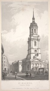 セントマグナス、ロンドンブリッジ、ジョンヘンリールクー（1783-1846）による彫刻 作： Frederick Mackenzie