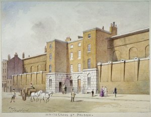 債務者のためのホワイトクロスストリート刑務所の眺め、ロンドン、c1840