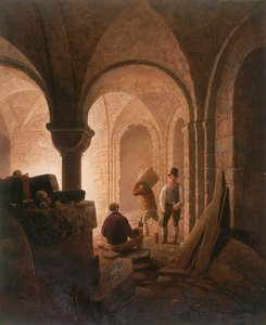 セント・メアリー・ル・ボウの地下聖堂、ロンドン、1818年 作： Frederick Nash