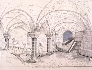 セント・メアリー・ル・ボーの地下聖堂、c1819