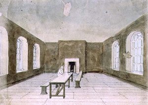 ニューゲート刑務所「死刑囚の部屋」（水彩画 作： Frederick Nash