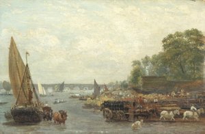 ウェストミンスター橋、1820-30年頃（パネルに油彩）