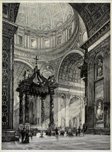 サン ピエトロ大聖堂、ローマ、イタリア、内部ビュー、1878 年。 作： Frederick P Dinkelberg