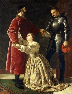 フレデリック公爵はロザリンドを法廷から追放し、 作： Frederick Richard Pickersgill