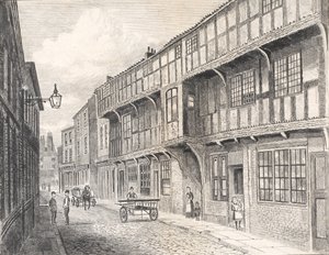キングズ・ヘッド、ハイ・ストリート、ハル、1880年頃（紙に鉛筆画） 作： Frederick Schultz Smith