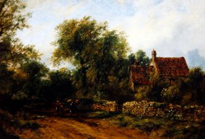人物のいる風景」1840年頃（油彩・キャンバス） 作： Frederick Waters Watts