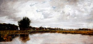 ノリッチ近郊ソープのイェア川 1820-21年頃 （油彩・キャンバス） 作： Frederick Waters Watts