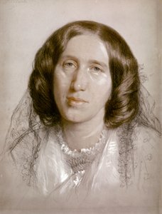 ジョージ・エリオット《肖像》1865年（紙、チョーク）