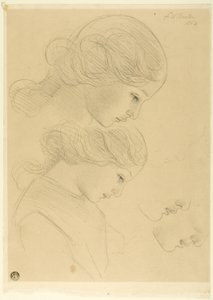 女性の横顔のスケッチ 作： Frederick William Burton