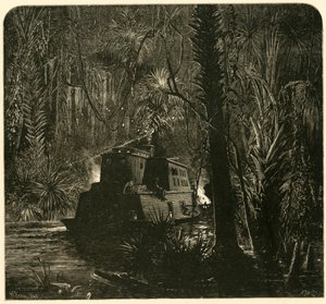 「夜のオクラワハ川を上る」、1872 年。 作： Frederick William Quartley