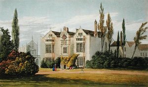 バーフォード・プライオリー（1826年頃に出版されたアッカーマンの「芸術のリポジトリ」より）（カラーリトグラフ 作： Frederick Wilton Litchfield (after) Stockdale