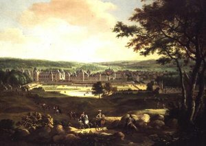 オルレアン公爵のフォンテーヌブローでの狩りの宴（油彩・キャンバス） 作： Frederick de Moucheron