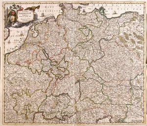 ドイツの地図（エッチング 作： Frederick de Wit
