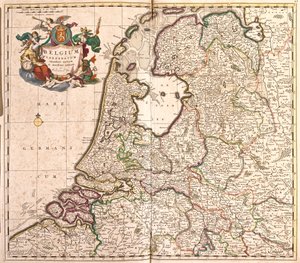 ベルギー連邦の地図（エッチング 作： Frederick de Wit