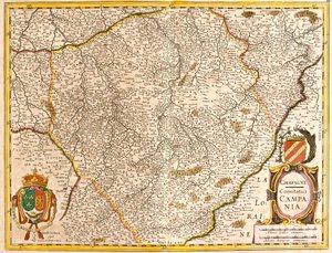 シャンパーニュ伯爵（フランス）の地図（銅版画 作： Frederick de Wit