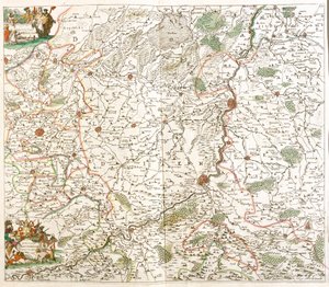 リエージュ教区（ベルギー）の地図（エッチング 作： Frederick de Wit