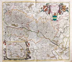 アルザス・デュッシュ（フランス）の地図（エッチング 作： Frederick de Wit