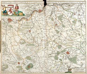 リンブルフ公国(ベルギー)の地図(エッチング) 作： Frederick de Wit