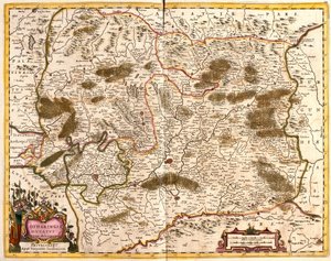 ロレーヌ公国(フランス)の地図(エッチング)