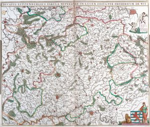 ルクセンブルク公国の地図（銅版画 作： Frederick de Wit