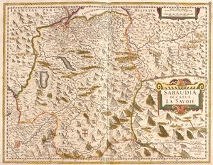サヴォア公国（フランス）の地図（銅版画 作： Frederick de Wit